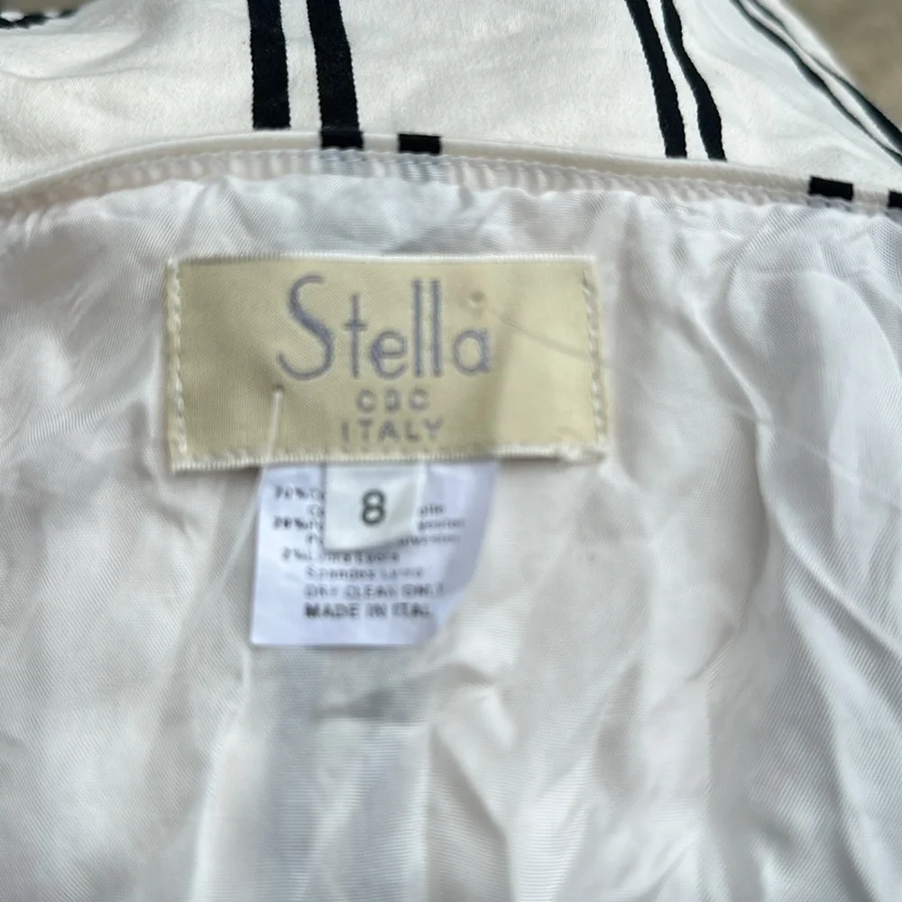 NWT Stella Women's Size 8 Beige Striped Origami Shorts Button Closure